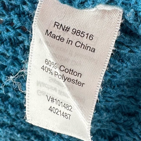 Coldwater Creek knit dolman sleeve sweater size 1X 18 blue teal turtleneck - Picture 9 of 11